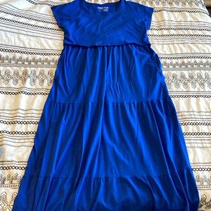 Latched Mama blue tiered maxi dress
